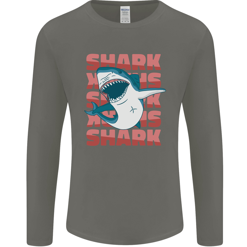 A Great White Shark Mens Long Sleeve T-Shirt Charcoal