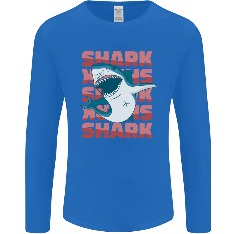 A Great White Shark Mens Long Sleeve T-Shirt Royal Blue