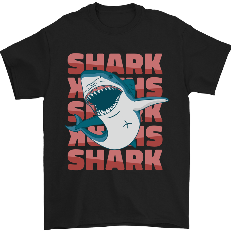 A Great White Shark Mens T-Shirt Cotton Gildan Black