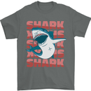 A Great White Shark Mens T-Shirt Cotton Gildan Charcoal