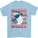 A Great White Shark Mens T-Shirt Cotton Gildan Light Blue