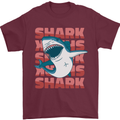 A Great White Shark Mens T-Shirt Cotton Gildan Maroon