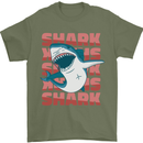 A Great White Shark Mens T-Shirt Cotton Gildan Military Green