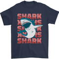 A Great White Shark Mens T-Shirt Cotton Gildan Navy Blue