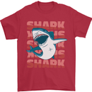 A Great White Shark Mens T-Shirt Cotton Gildan Red
