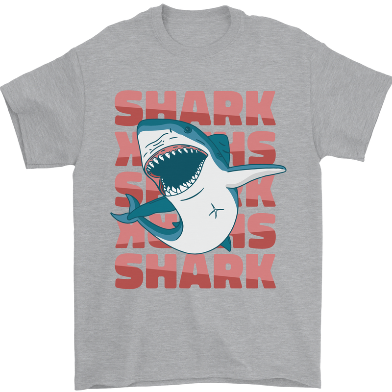 A Great White Shark Mens T-Shirt Cotton Gildan Sports Grey