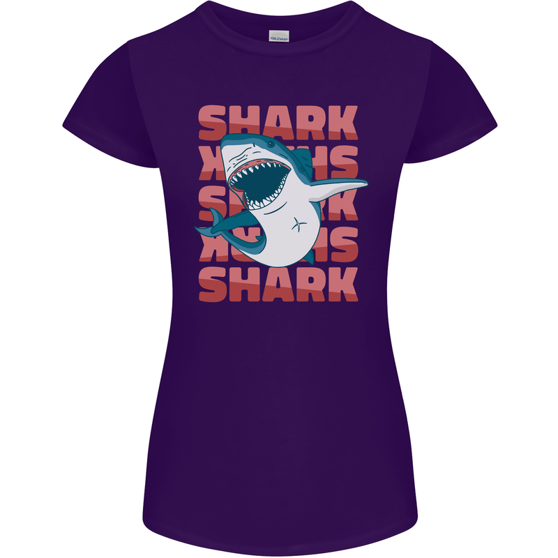 A Great White Shark Womens Petite Cut T-Shirt Purple