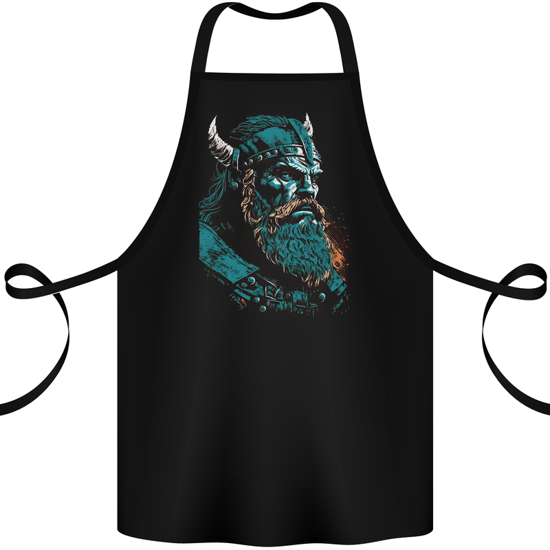 A Green Viking Elder Valhalla Odin Norse Gods Cotton Apron 100% Organic Black