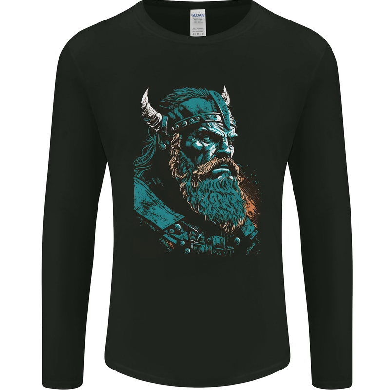 A Green Viking Elder Valhalla Odin Norse Gods Mens Long Sleeve T-Shirt Black