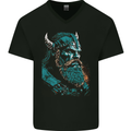 A Green Viking Elder Valhalla Odin Norse Gods Mens V-Neck Cotton T-Shirt Black