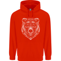 A Grizzly Bear Childrens Kids Hoodie Bright Red