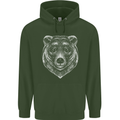 A Grizzly Bear Childrens Kids Hoodie Forest Green