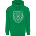 A Grizzly Bear Childrens Kids Hoodie Irish Green