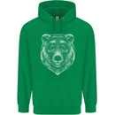 A Grizzly Bear Childrens Kids Hoodie Irish Green