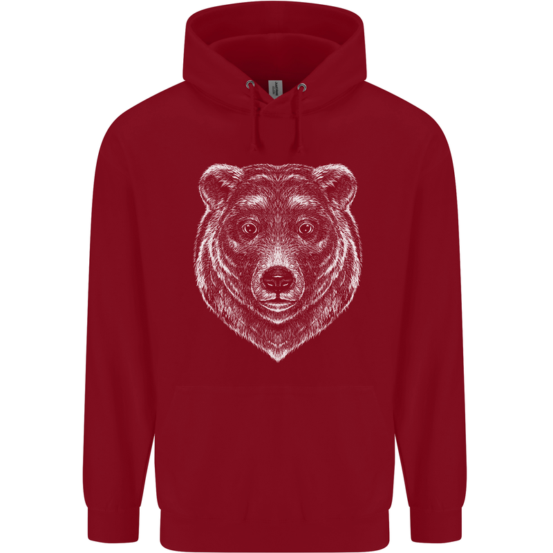 A Grizzly Bear Childrens Kids Hoodie Red