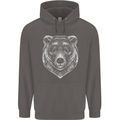 A Grizzly Bear Mens 80% Cotton Hoodie Charcoal