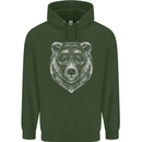 A Grizzly Bear Mens 80% Cotton Hoodie Forest Green