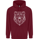 A Grizzly Bear Mens 80% Cotton Hoodie Maroon