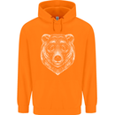 A Grizzly Bear Mens 80% Cotton Hoodie Orange