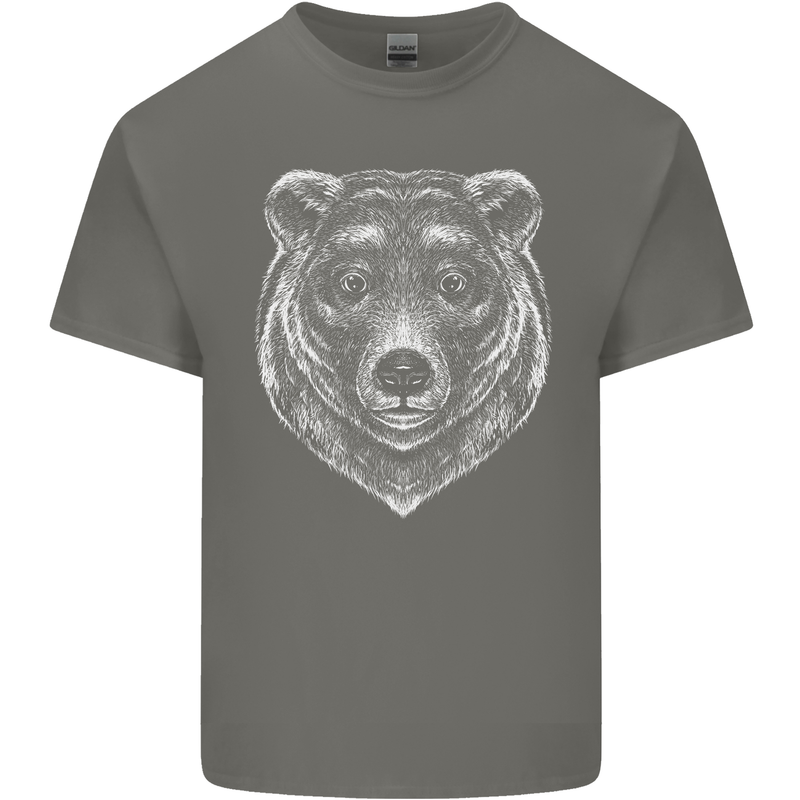A Grizzly Bear Mens Cotton T-Shirt Tee Top Charcoal