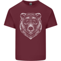 A Grizzly Bear Mens Cotton T-Shirt Tee Top Maroon