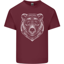 A Grizzly Bear Mens Cotton T-Shirt Tee Top Maroon