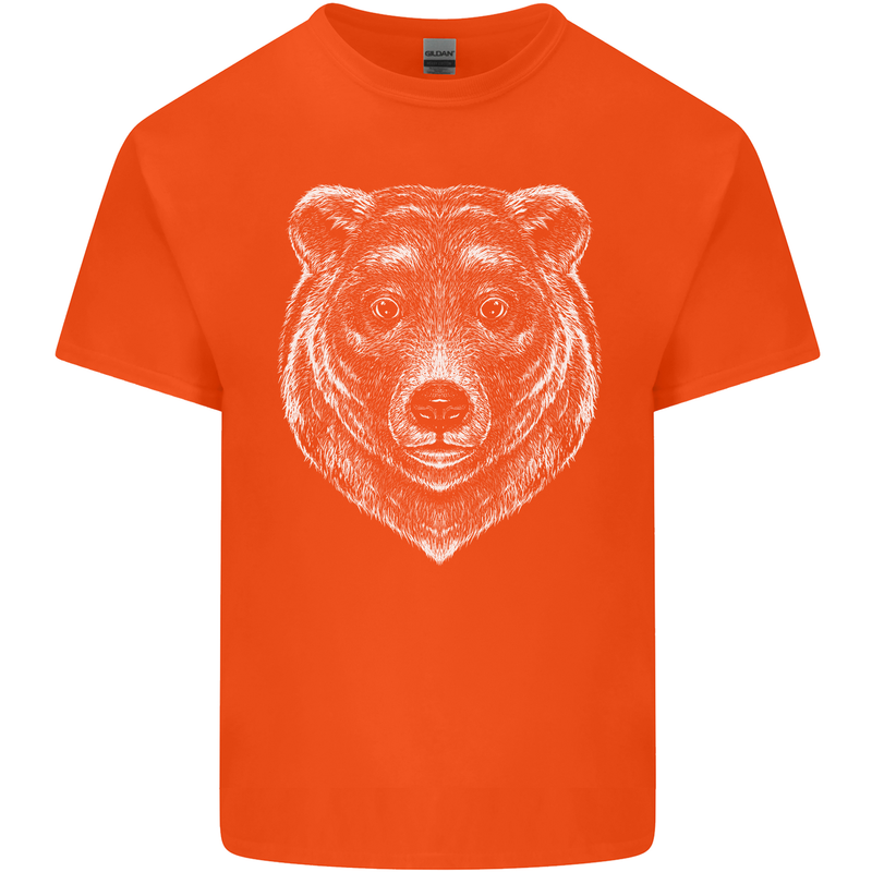 A Grizzly Bear Mens Cotton T-Shirt Tee Top Orange