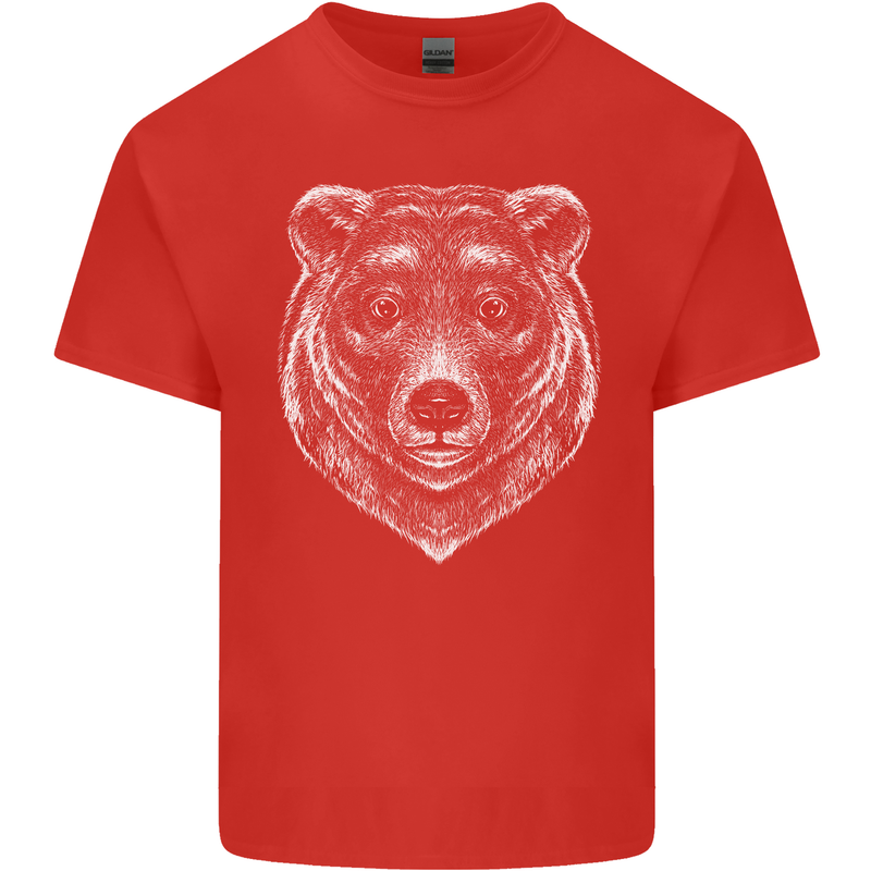 A Grizzly Bear Mens Cotton T-Shirt Tee Top Red
