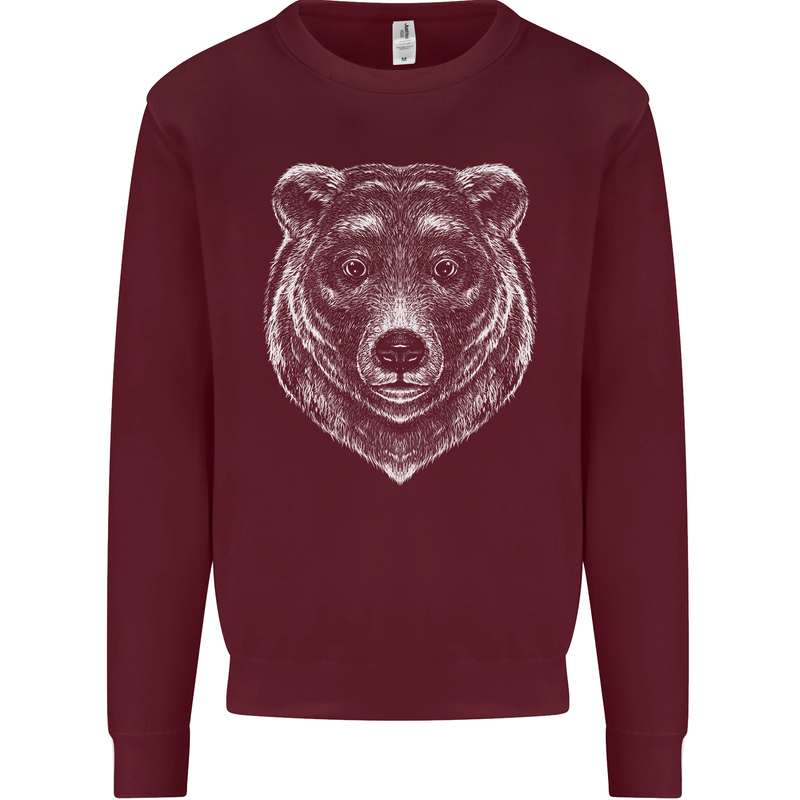A Grizzly Bear Mens Sweatshirt Jumper Maroon