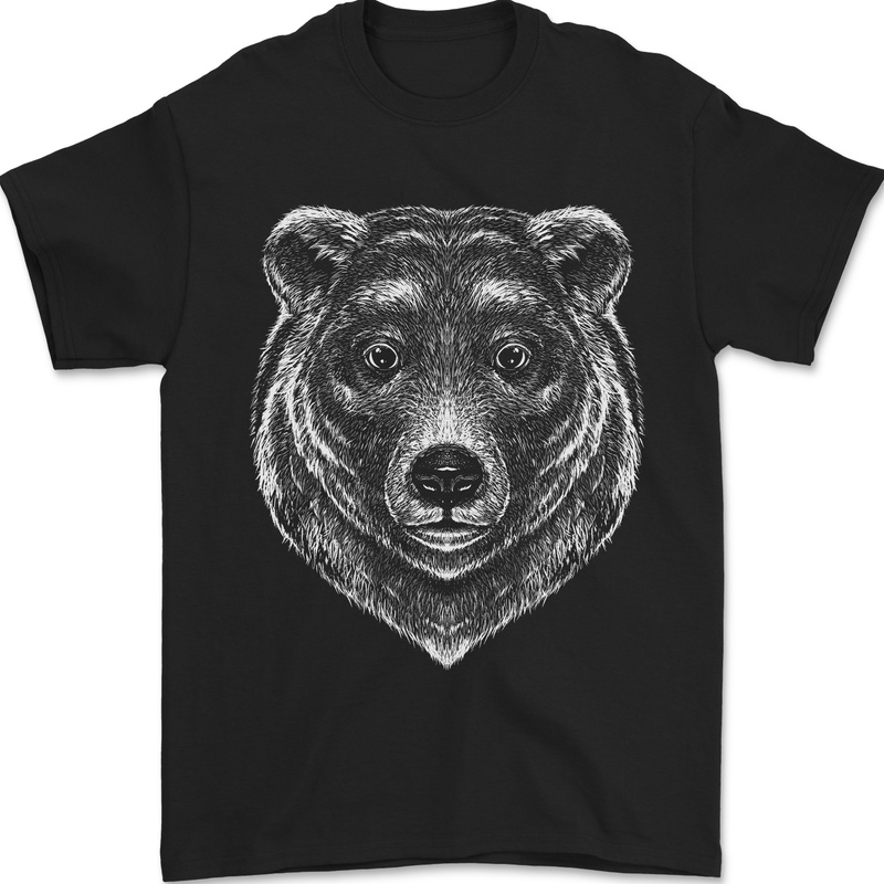 A Grizzly Bear Mens T-Shirt 100% Cotton Black