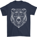 A Grizzly Bear Mens T-Shirt 100% Cotton Navy Blue