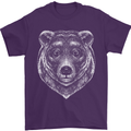 A Grizzly Bear Mens T-Shirt 100% Cotton Purple
