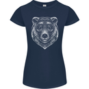 A Grizzly Bear Womens Petite Cut T-Shirt Navy Blue