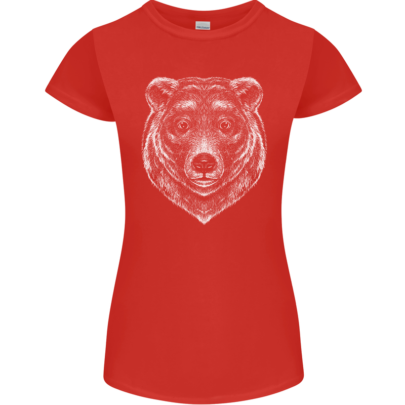 A Grizzly Bear Womens Petite Cut T-Shirt Red