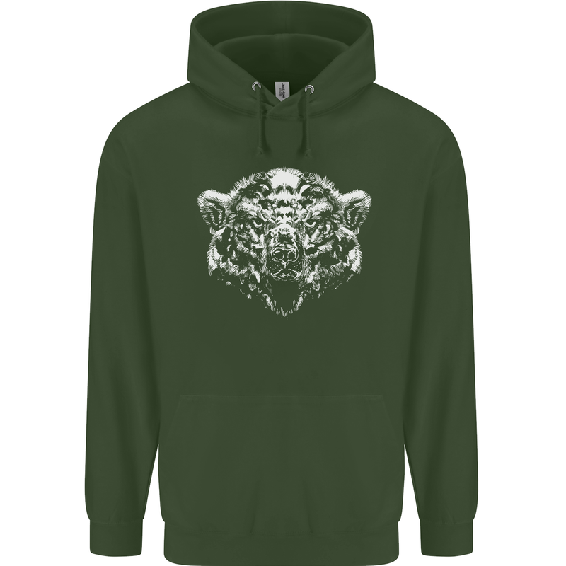 A Grizzly Polar Bear Childrens Kids Hoodie Forest Green
