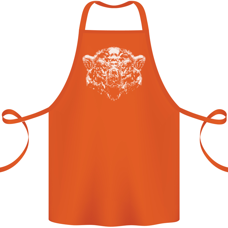 A Grizzly Polar Bear Cotton Apron 100% Organic Orange