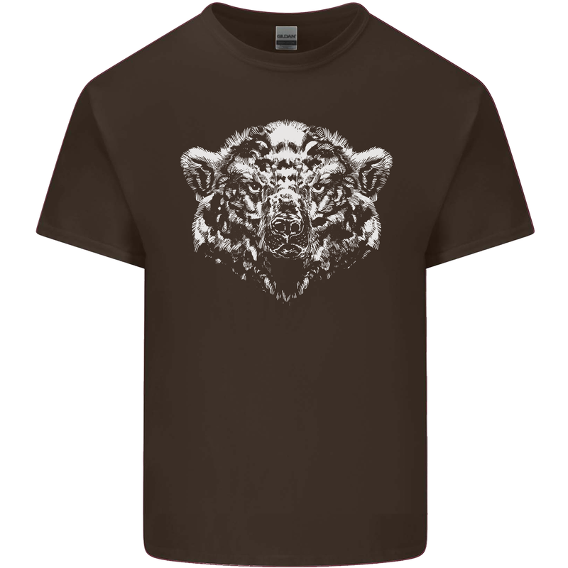 A Grizzly Polar Bear Mens Cotton T-Shirt Tee Top Dark Chocolate