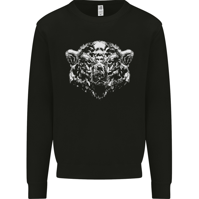 A Grizzly Polar Bear Mens Sweatshirt Jumper Black