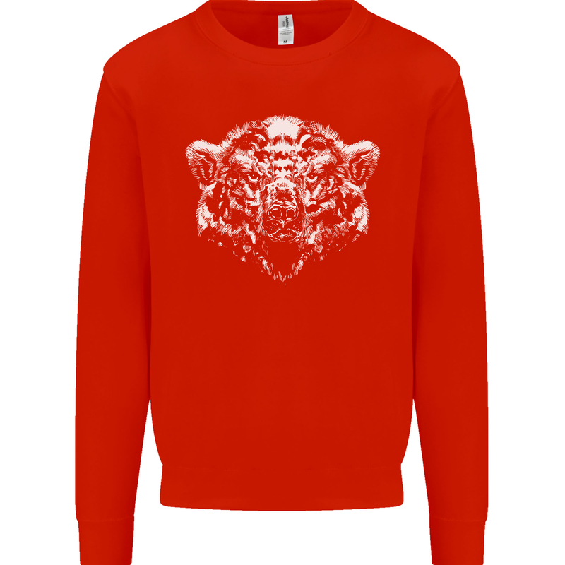 A Grizzly Polar Bear Mens Sweatshirt Jumper Bright Red