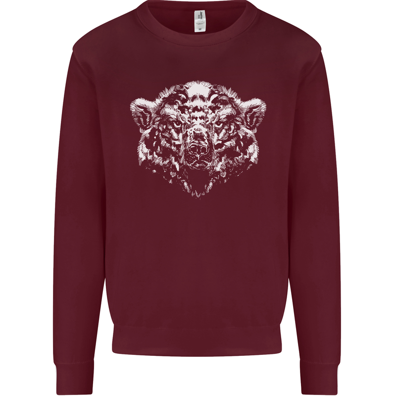 A Grizzly Polar Bear Mens Sweatshirt Jumper Maroon