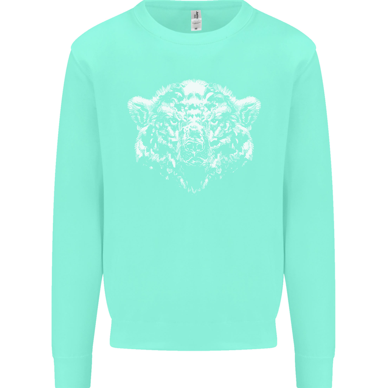 A Grizzly Polar Bear Mens Sweatshirt Jumper Peppermint