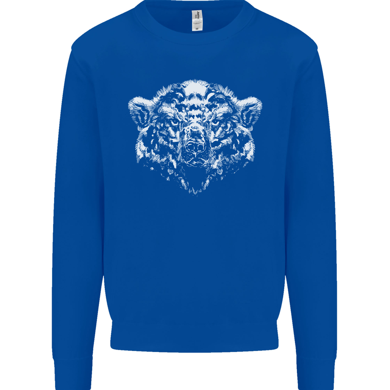 A Grizzly Polar Bear Mens Sweatshirt Jumper Royal Blue