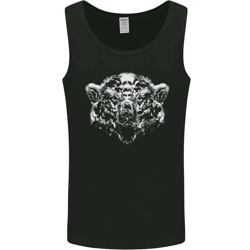 A Grizzly Polar Bear Mens Vest Tank Top Black