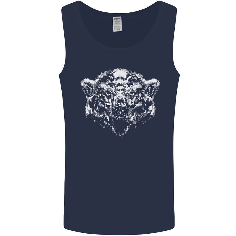 A Grizzly Polar Bear Mens Vest Tank Top Navy Blue