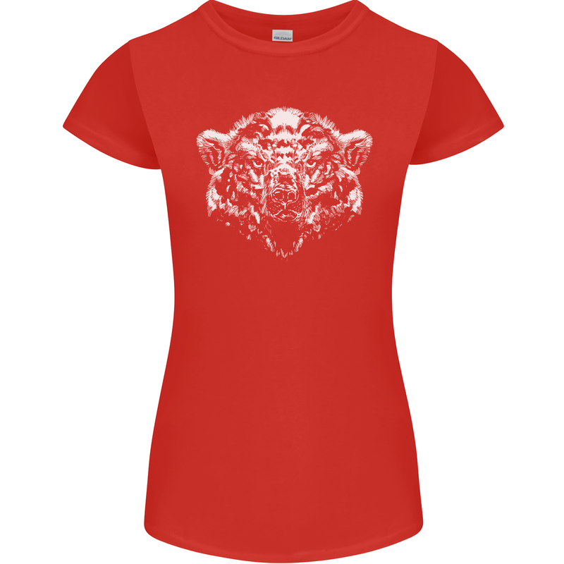 A Grizzly Polar Bear Womens Petite Cut T-Shirt Red