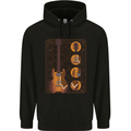 A Guitar Blueprint Music Rock n Roll Guitarist Childrens Kids Hoodie Black