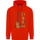 A Guitar Blueprint Music Rock n Roll Guitarist Childrens Kids Hoodie Bright Red