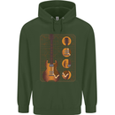 A Guitar Blueprint Music Rock n Roll Guitarist Childrens Kids Hoodie Forest Green