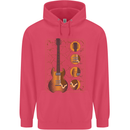 A Guitar Blueprint Music Rock n Roll Guitarist Childrens Kids Hoodie Heliconia
