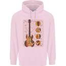 A Guitar Blueprint Music Rock n Roll Guitarist Childrens Kids Hoodie Light Pink